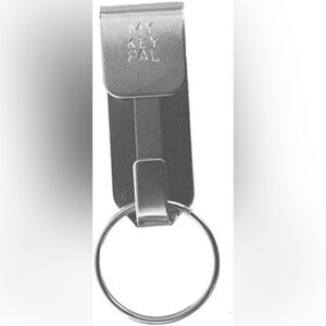 FREE My Key Pal Belt Clip Key Ring Holder Steel Metal Silver Keychain